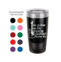 Guitar Tumbler, 'No Guitar No Life' Laser Engraved Musician Gift