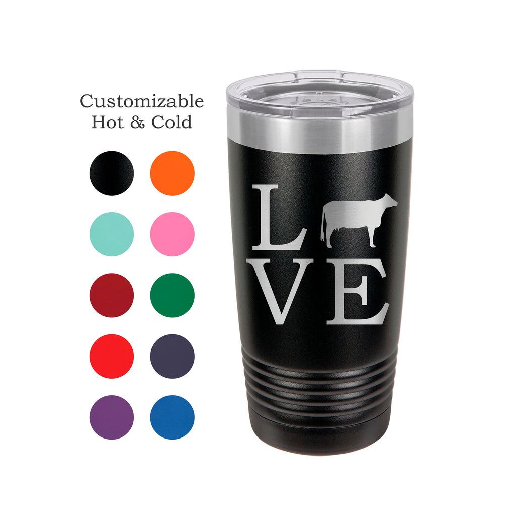 Dairy Tumbler, Love Dairy, Dairy Cow, Stainless Steel, 20 oz, Custom Engraved, Dairy Show, Holstein, Show Cattle Tumbler