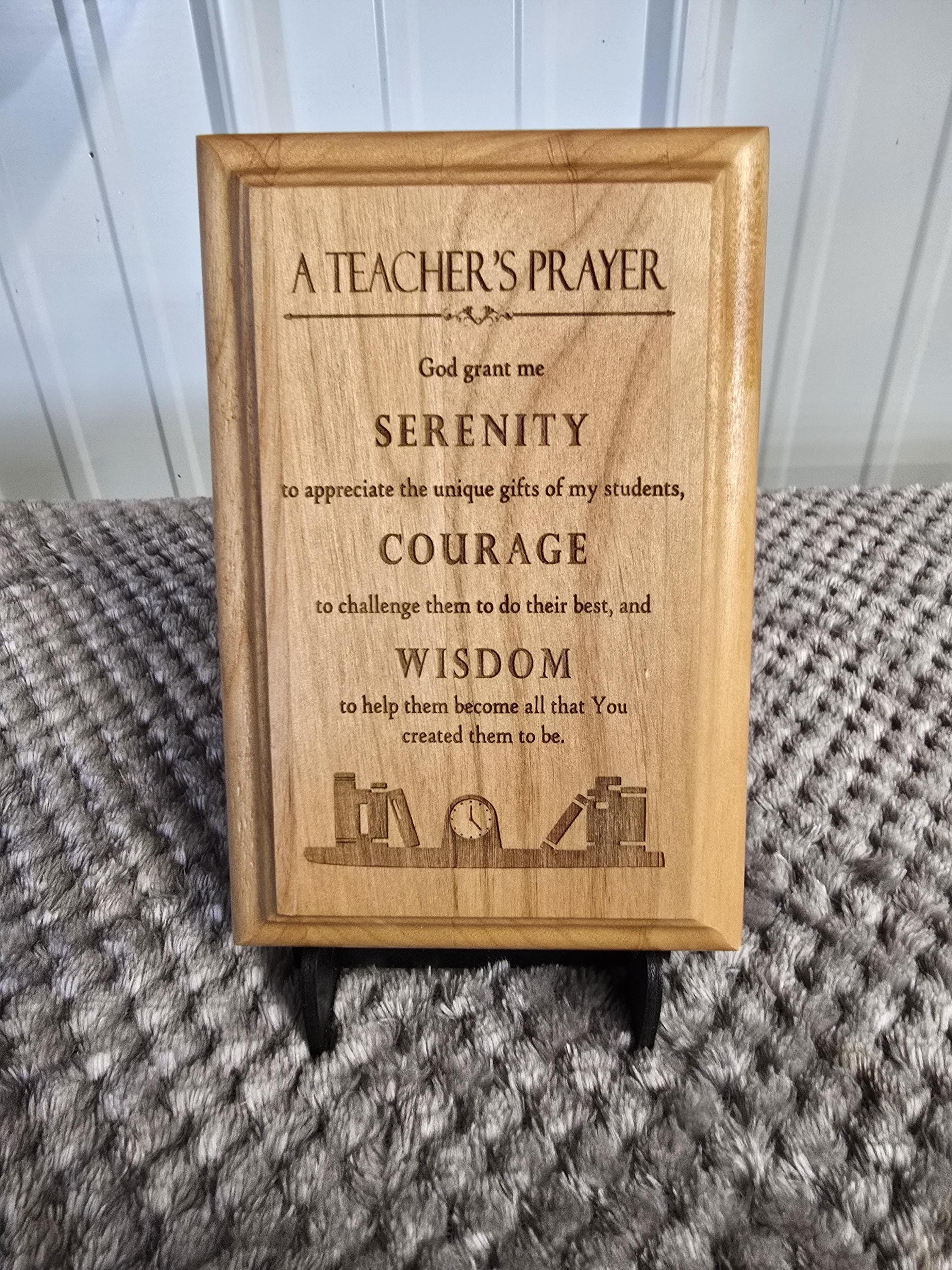 Teacher’s Prayer Engraved Alder Wood Plaque