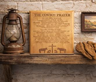 Cowboy Prayer Wood Plaque | Engraved Alder Wood Sign | Western Christian Decor | Rustic Faith Wall Art | Cowboy Gift | 5 Sizes