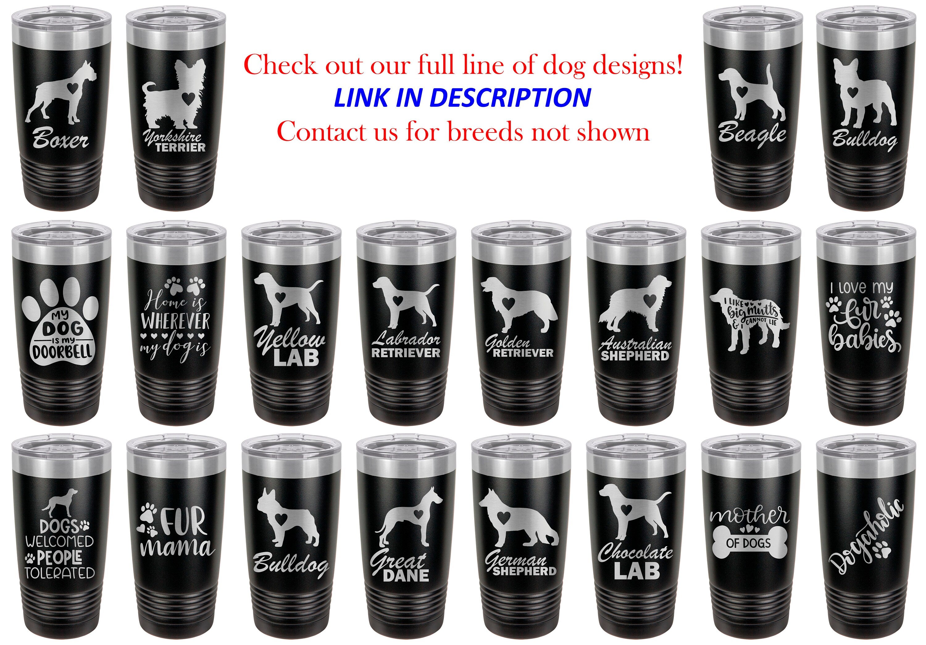 Engraved Great Dane Tumbler - Personalized Insulated 20 Oz Dog Lover Gift