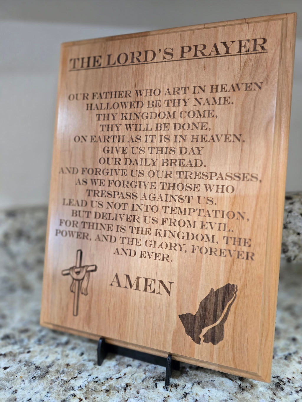 Lord’s Prayer Engraved Alder Wood Plaque