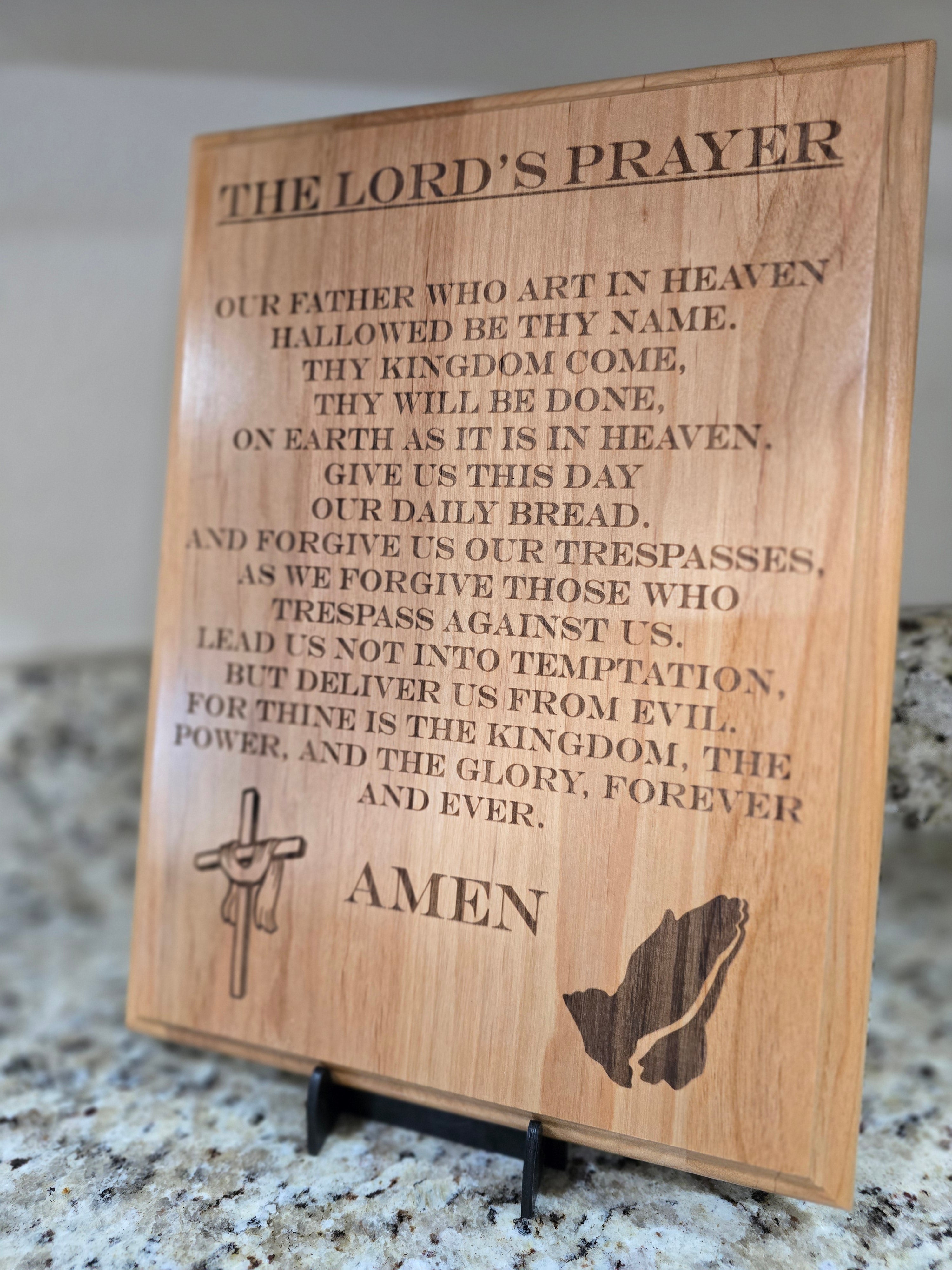 Lord’s Prayer Engraved Alder Wood Plaque