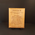 Politically Incorrect Engraved Wood Plaque 12" X 15"