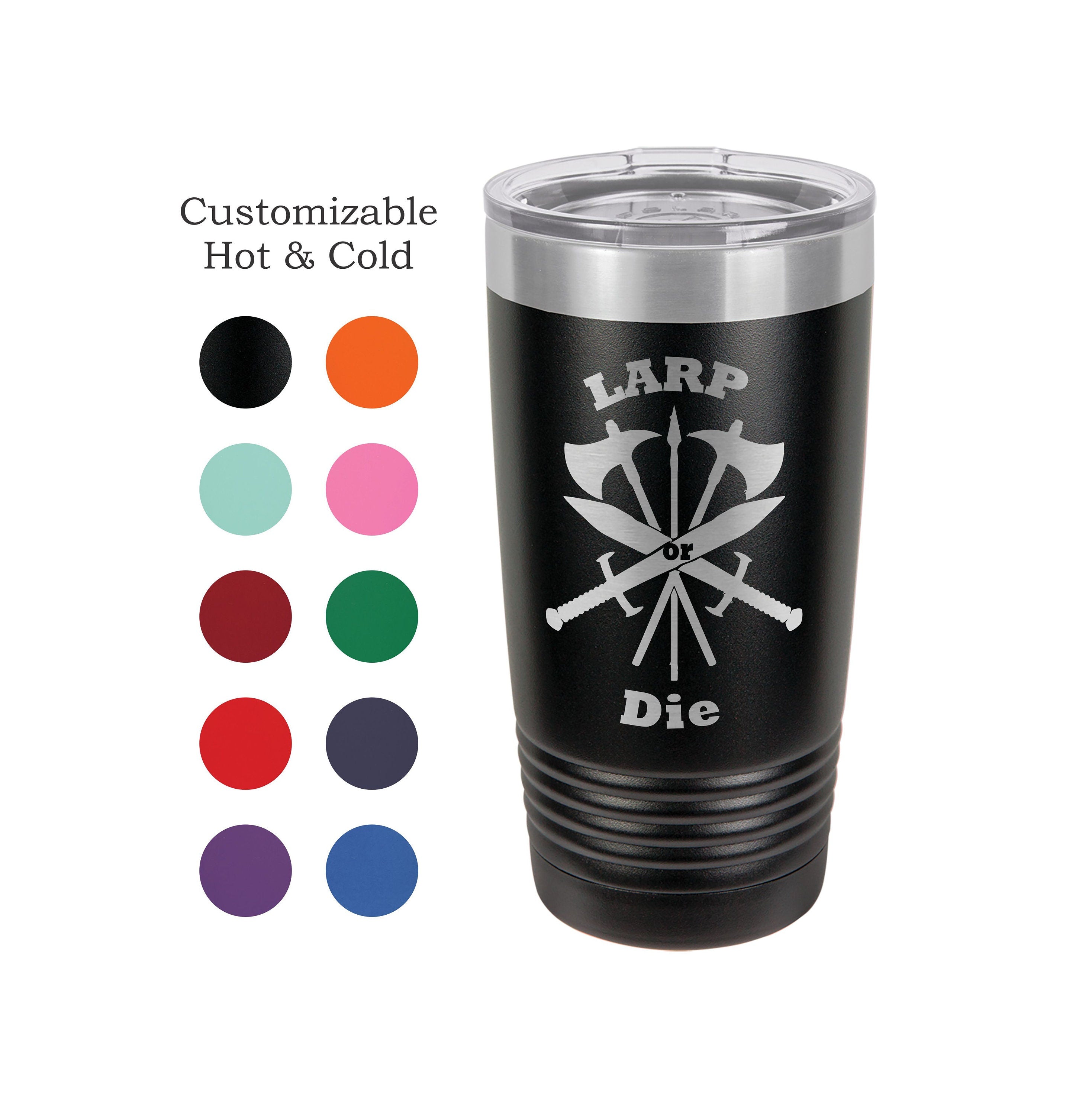 LARP or Die Engraved Tumbler, DND Mug, Gamer Gift