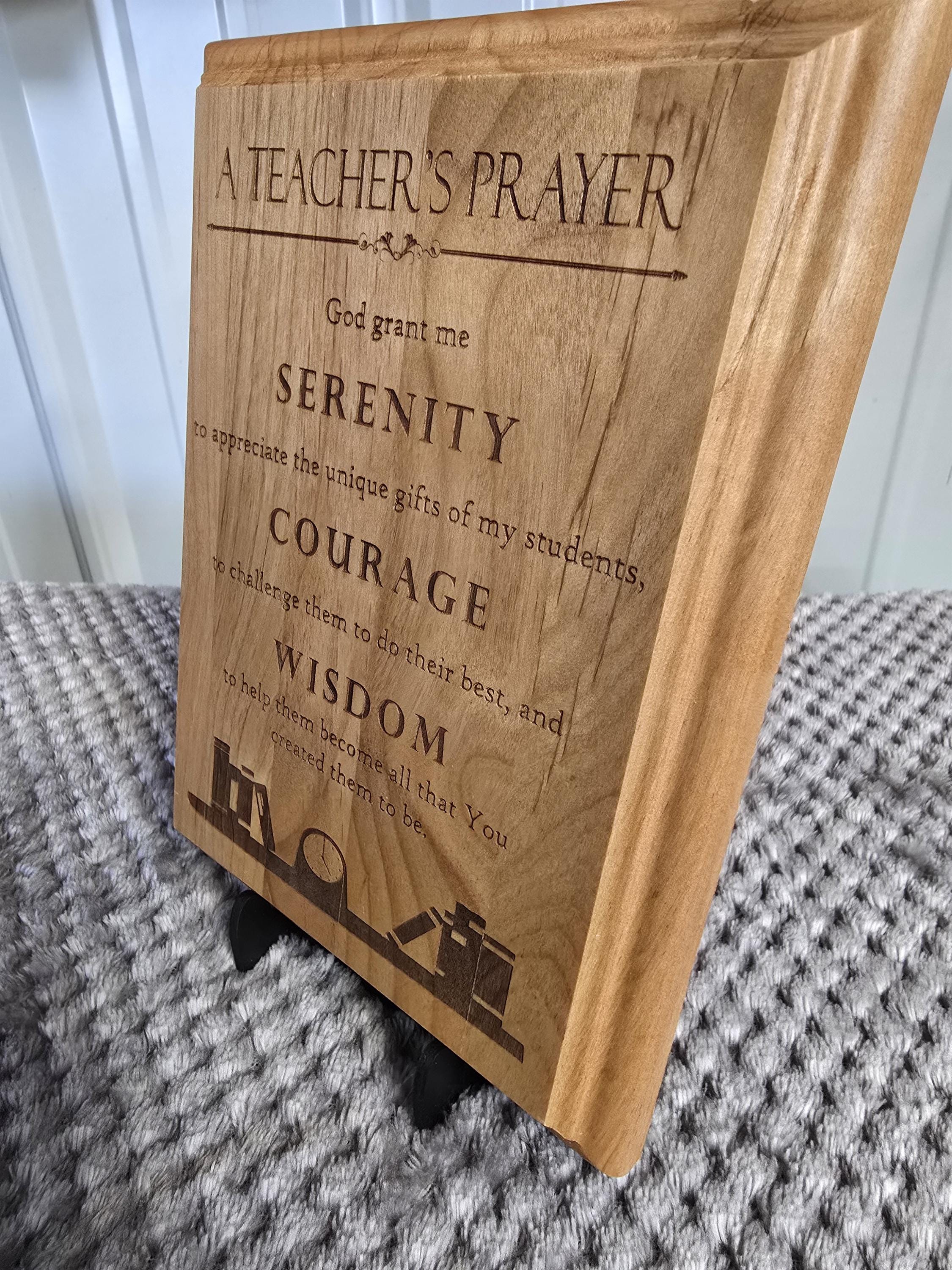 Teacher’s Prayer Engraved Alder Wood Plaque