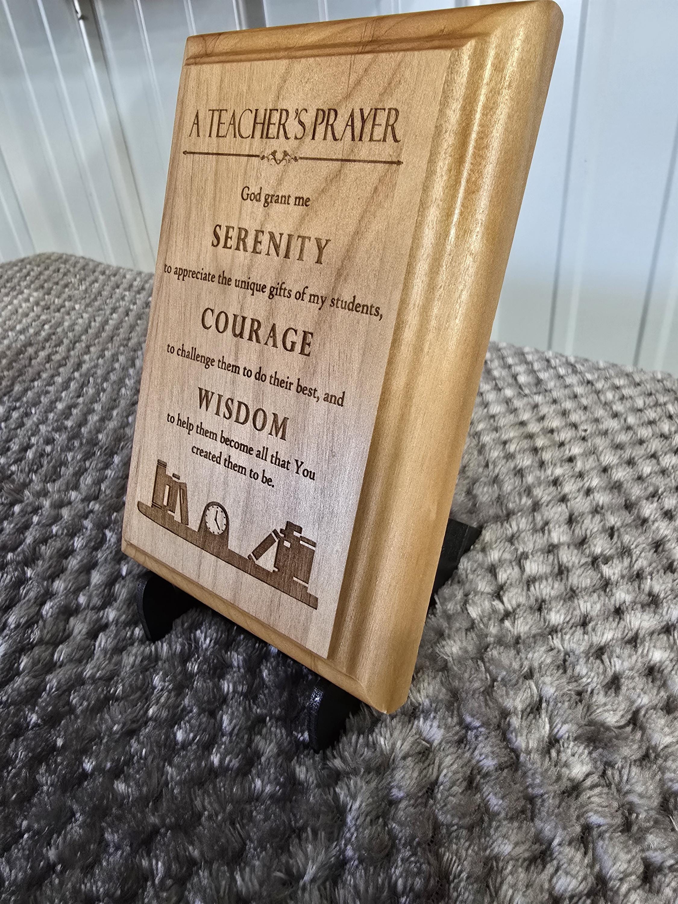 Teacher’s Prayer Engraved Alder Wood Plaque