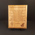 The Lord's Prayer Engraved Wood Plaque, 12" X 15"