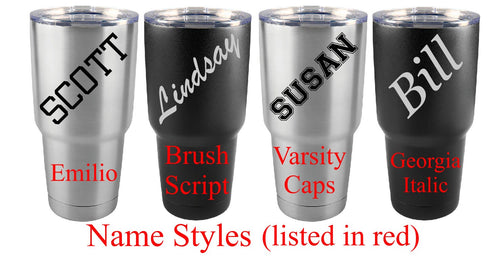 ADD ON ONLY- Laser Works Tumbler Name addition