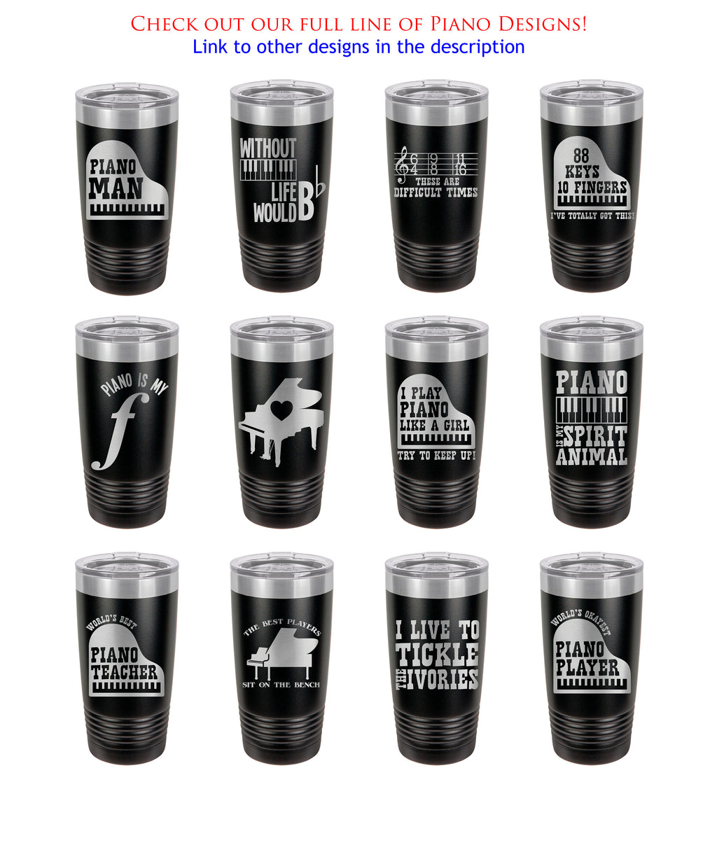 Pianist Gift Piano Tumbler Love Piano Gift for Musician Cup Piano Player Keyboardist Mug Piano Teacher