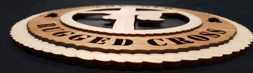 The Old Rugged Cross- 3D Round Wood Plaque made of solid birch, 11.5" diameter, wall hanging or desktop display