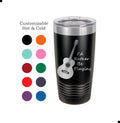 Guitar Tumbler Guitar Player Gift Musician Mug Acoustic Guitar Yeti Custom Laser Engraved Guitarist Cup