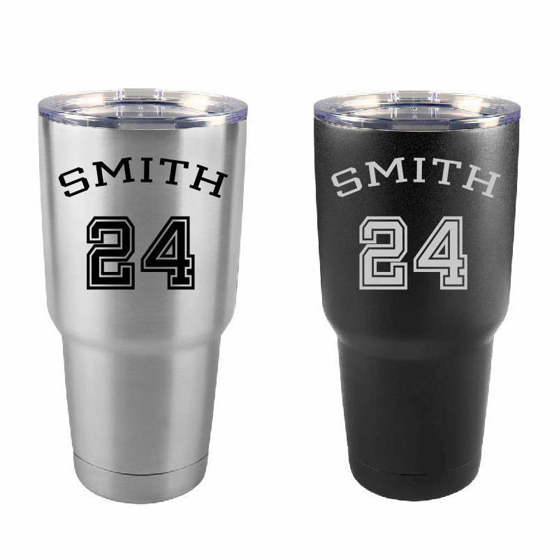 Football Dad Stainless Steel 30 oz Engraved Custom Tumbler- Football Player, Dad Gift, Sports