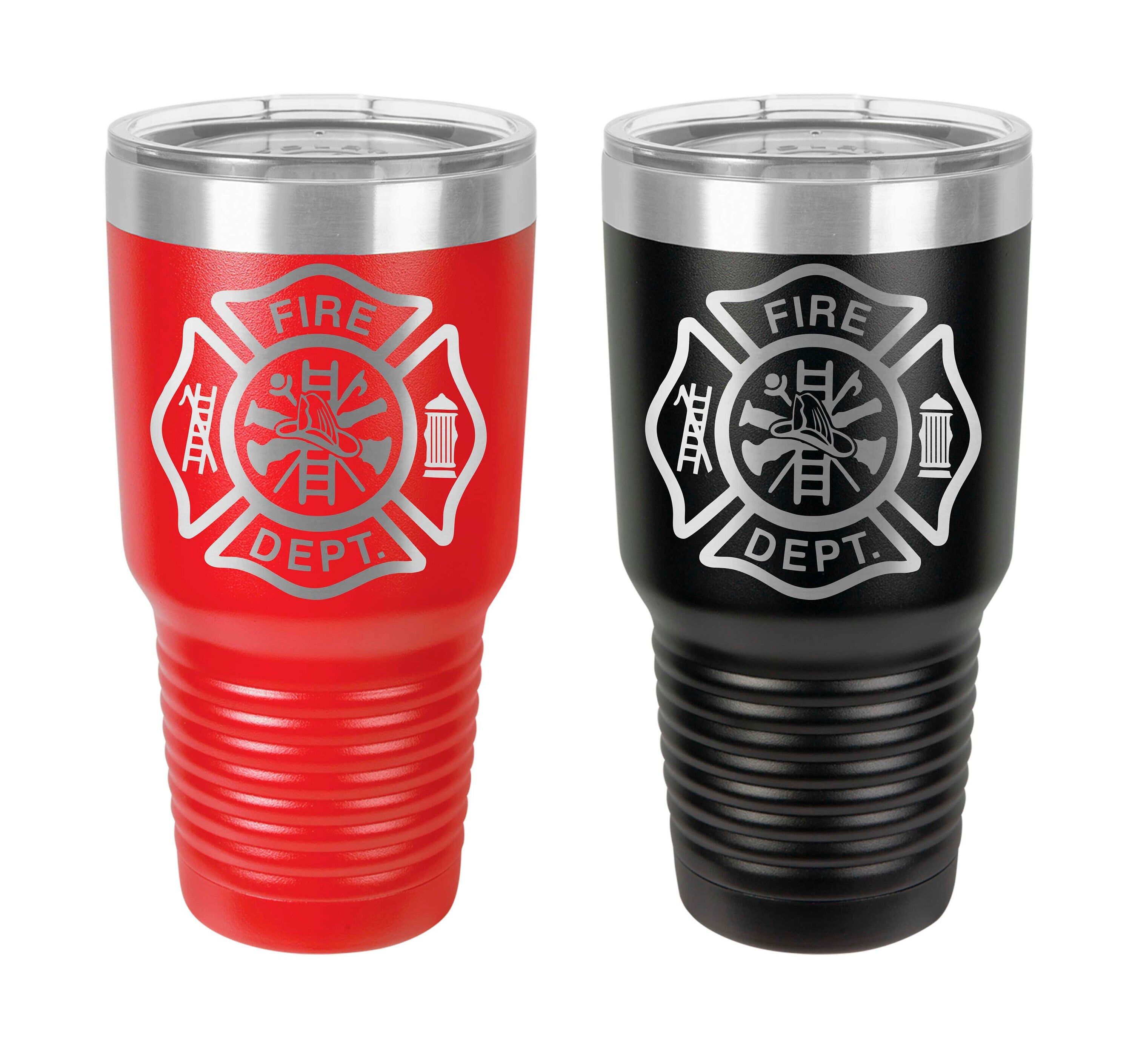 Fire Fighter Tumbler 30 oz , Fireman Gift , Custom Engraved Yeti , Fire Department