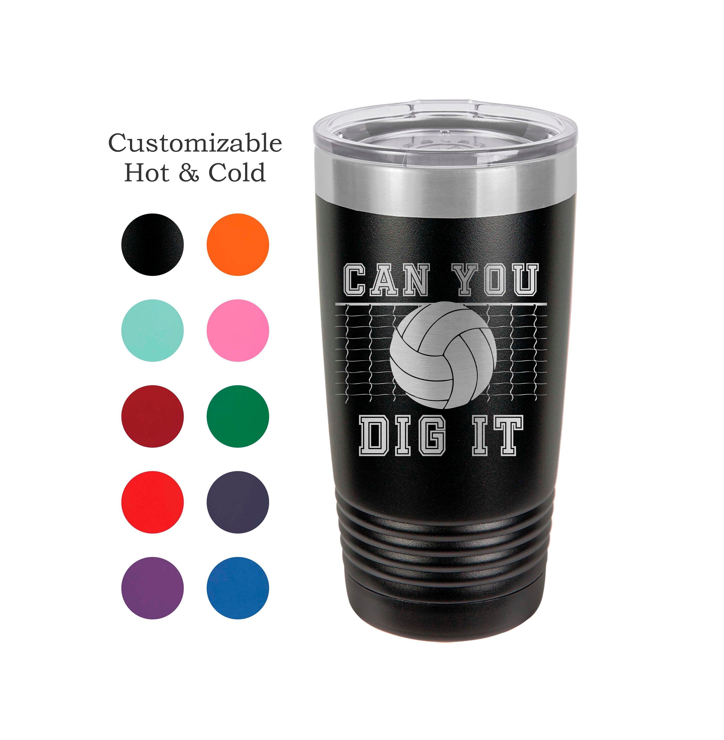 Volleyball Tumbler, Senior Volleyball Gift, Stainless Steel, 20 oz, Custom Engraved