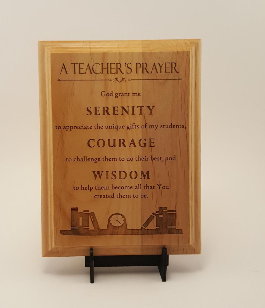 Teacher’s Prayer Engraved Alder Wood Plaque