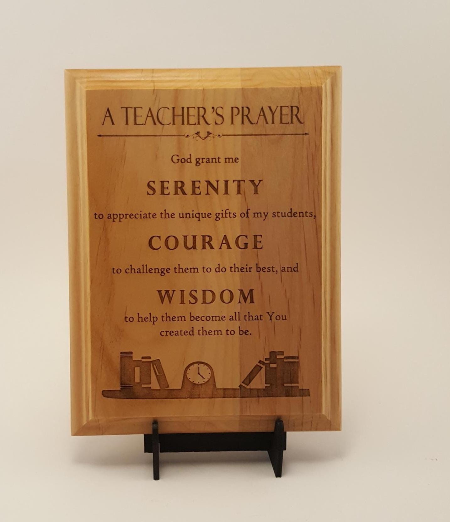 Teacher’s Prayer Engraved Alder Wood Plaque