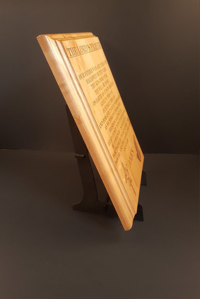 The Lord's Prayer Engraved Wood Plaque, 9" X 12"
