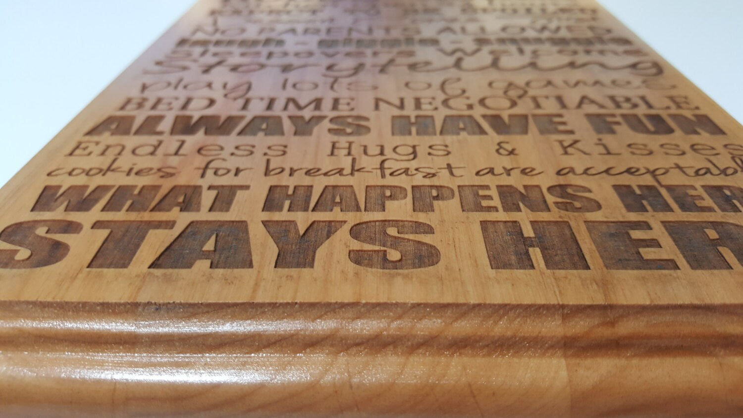 Grandma and Grandpa's House Rules Engraved Wood Plaque, 9" X 12"