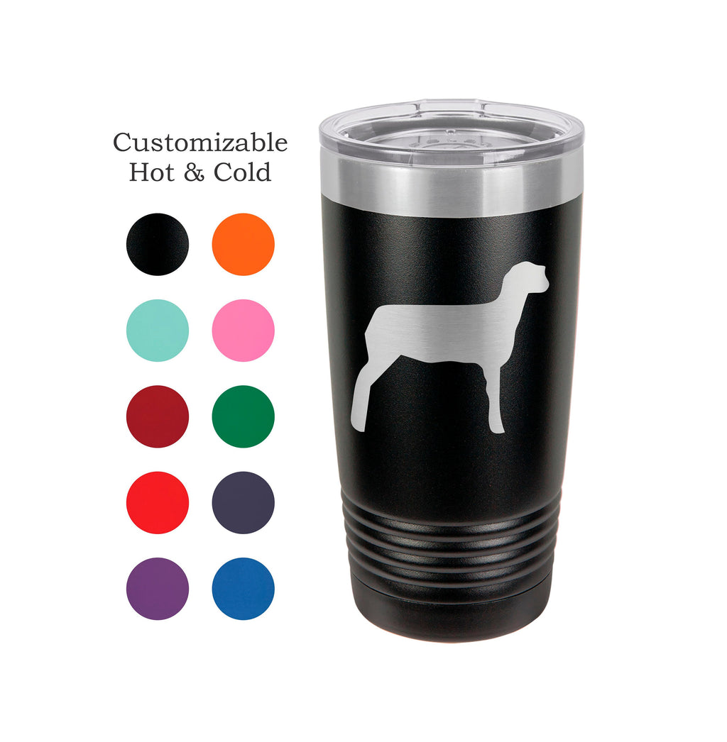 Sheep Tumbler, Stainless Steel, 20 oz, Custom Engraved, Show Sheep, Show Lamb