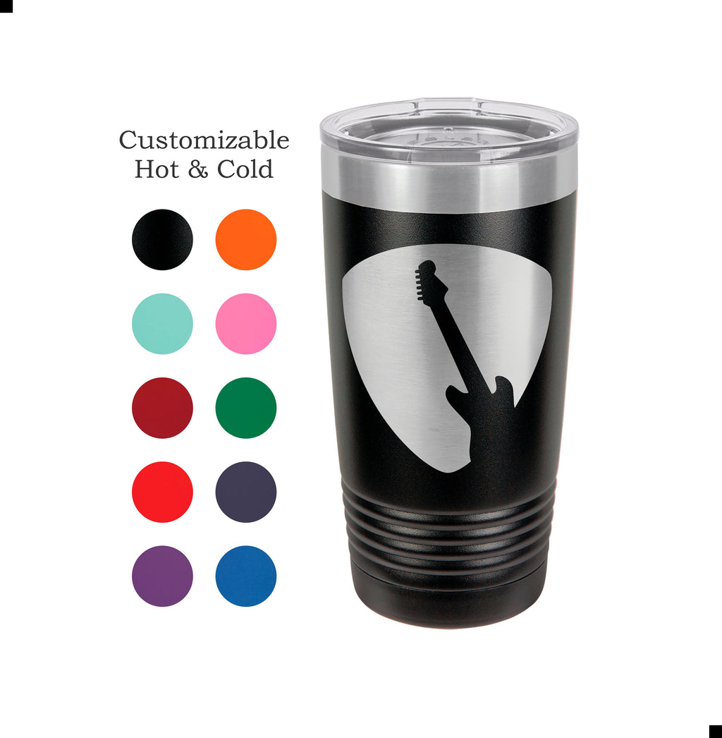 Guitar Tumbler Pick Silhouette Player Gift Musician Mug Acoustic Guitar Yeti Custom Laser Engraved Guitarist Cup