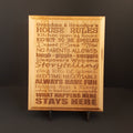 Grandma and Grandpa's House Rules Engraved Wood Plaque, 9" X 12"
