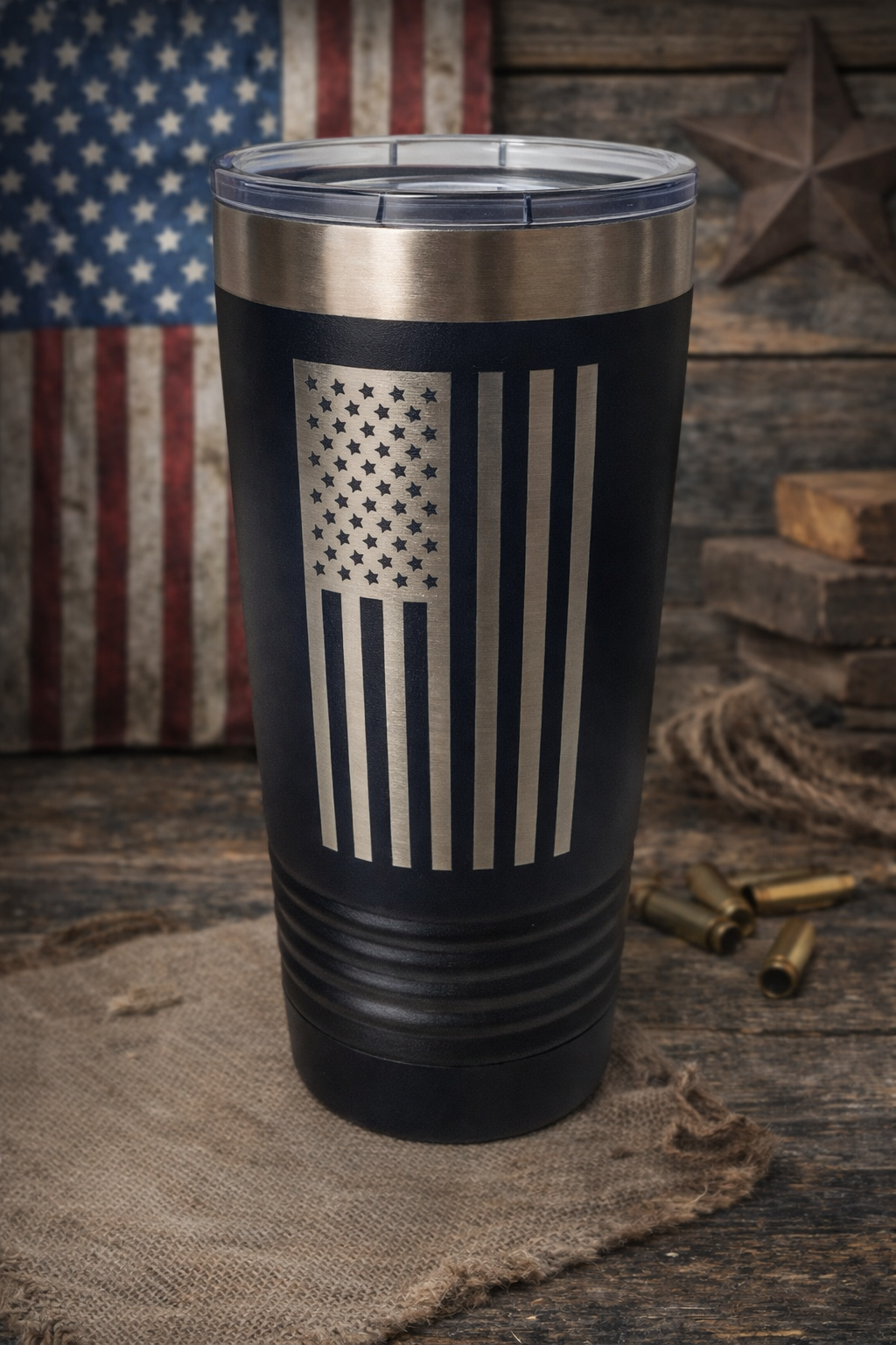 American Flag 20 oz Customizable Tumbler