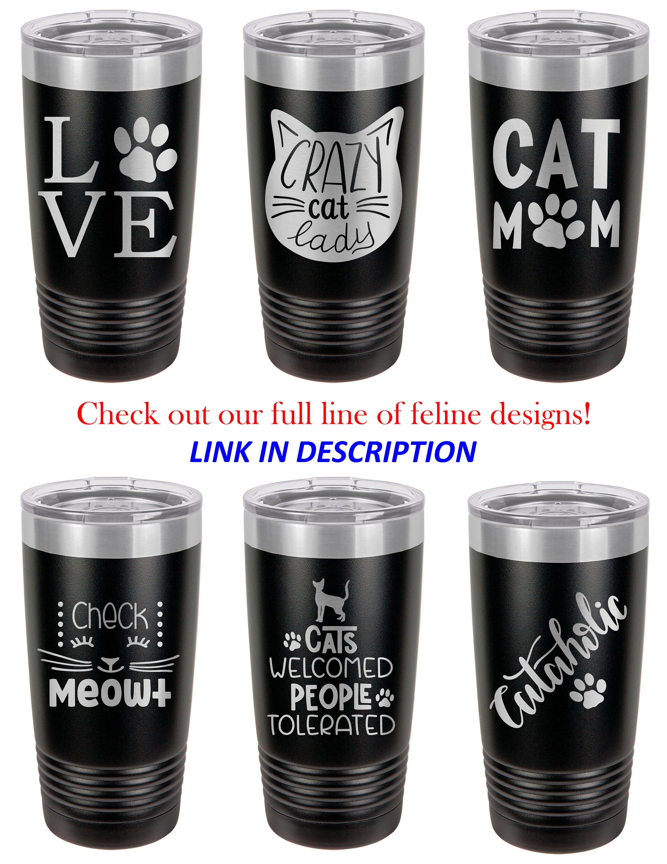 Cataholic Cat Paw Stainless Steel Tumbler, Personalized Travel Mug