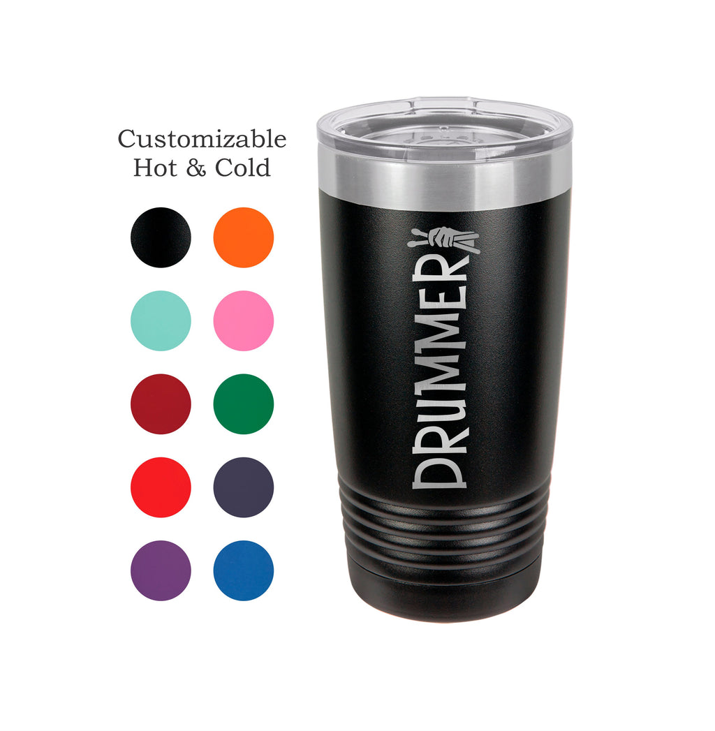 Drum Tumbler Drummer Gift Musician Mug Drums Yeti Custom Laser Engraved Cup