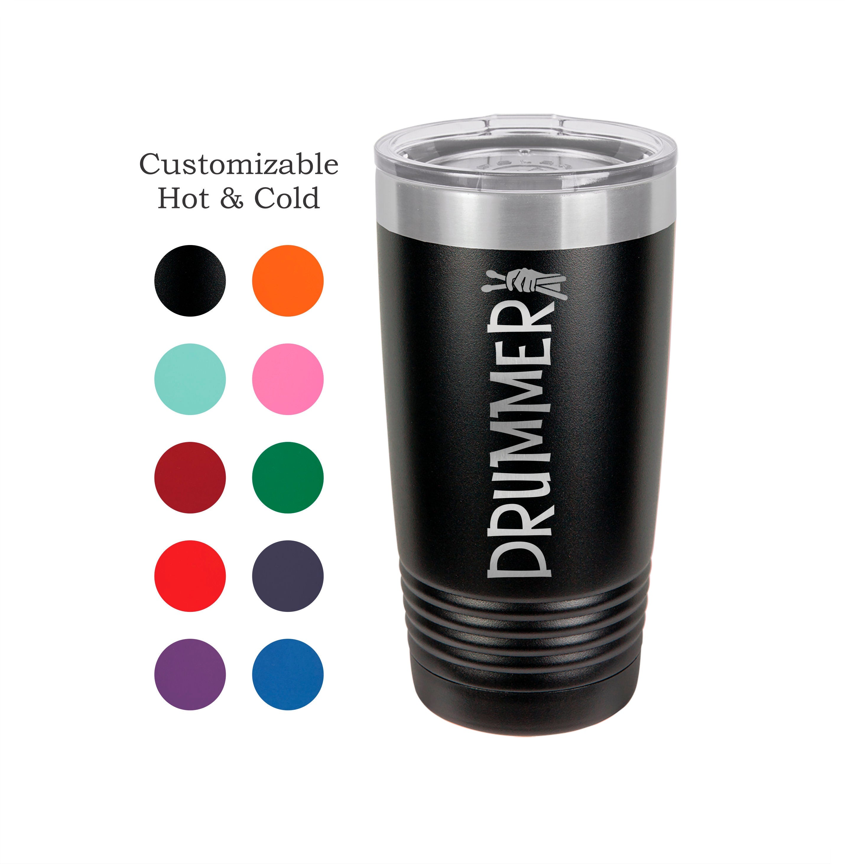 Drum Tumbler Drummer Gift Musician Mug Drums Yeti Custom Laser Engraved Cup