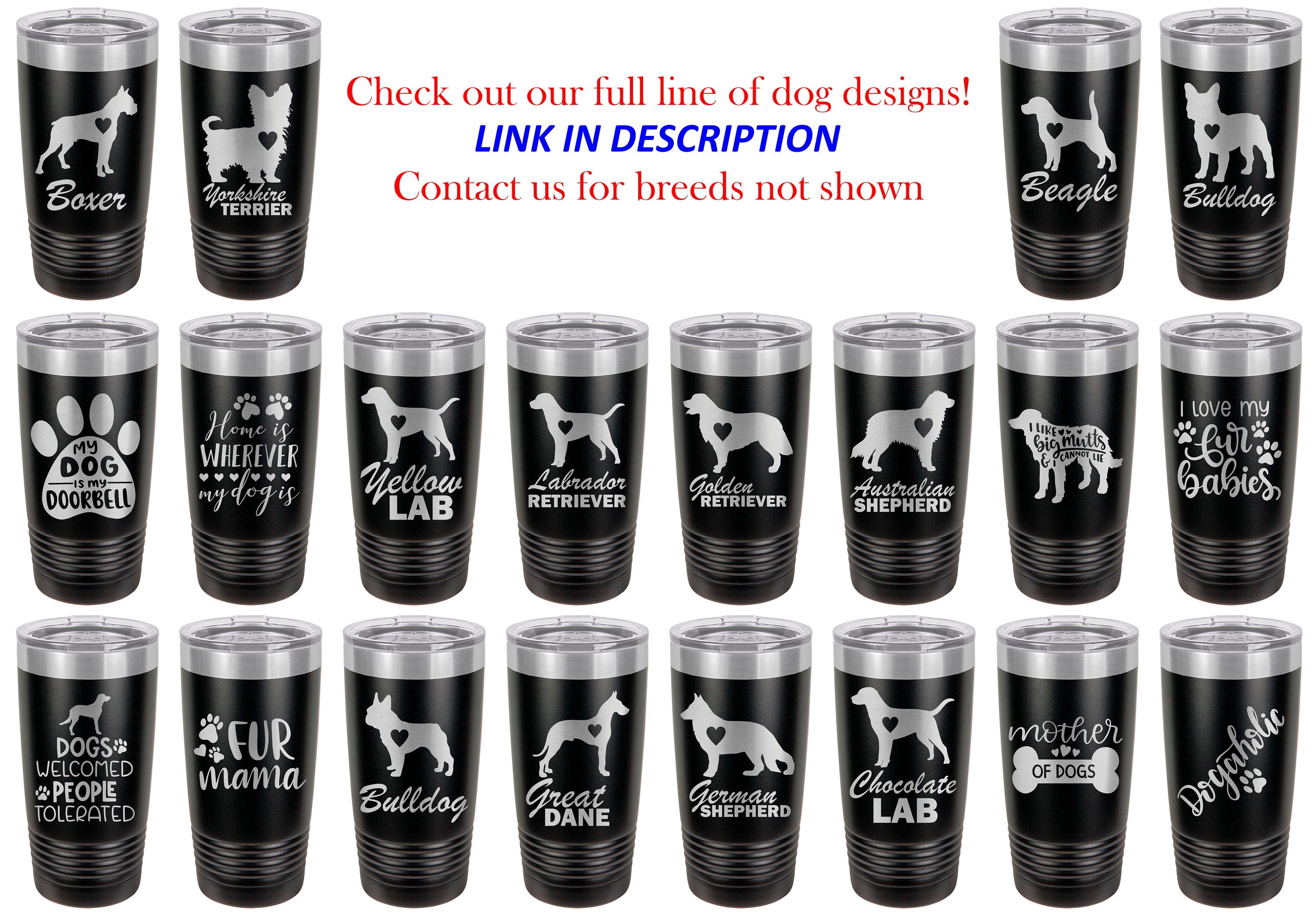Fur Mama - Dog Tumbler - Personalized Tumbler - Insulated Tumbler - 20 Oz Tumbler - Personalized Yeti