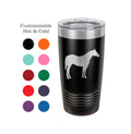 Horse Tumbler, Equestrian, Stainless Steel, 20 oz, Custom Engraved, Show horse, western, english, cowgirl