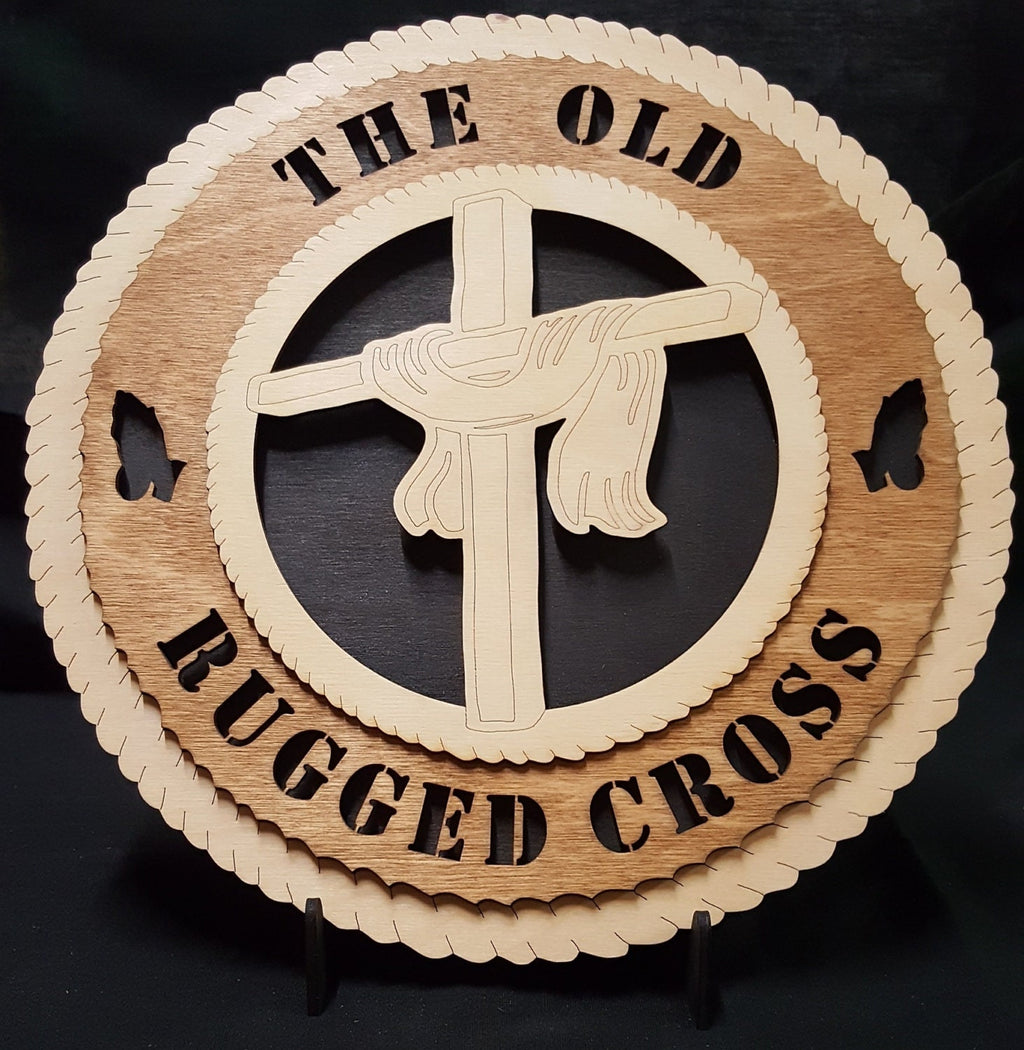 The Old Rugged Cross- 3D Round Wood Plaque made of solid birch, 11.5" diameter, wall hanging or desktop display