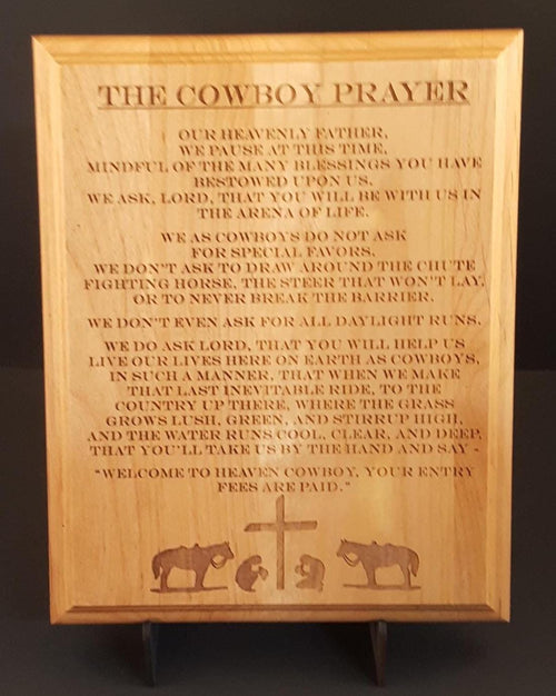 Cowboy Prayer Wood Plaque | Engraved Alder Wood Sign | Western Christian Decor | Rustic Faith Wall Art | Cowboy Gift | 5 Sizes