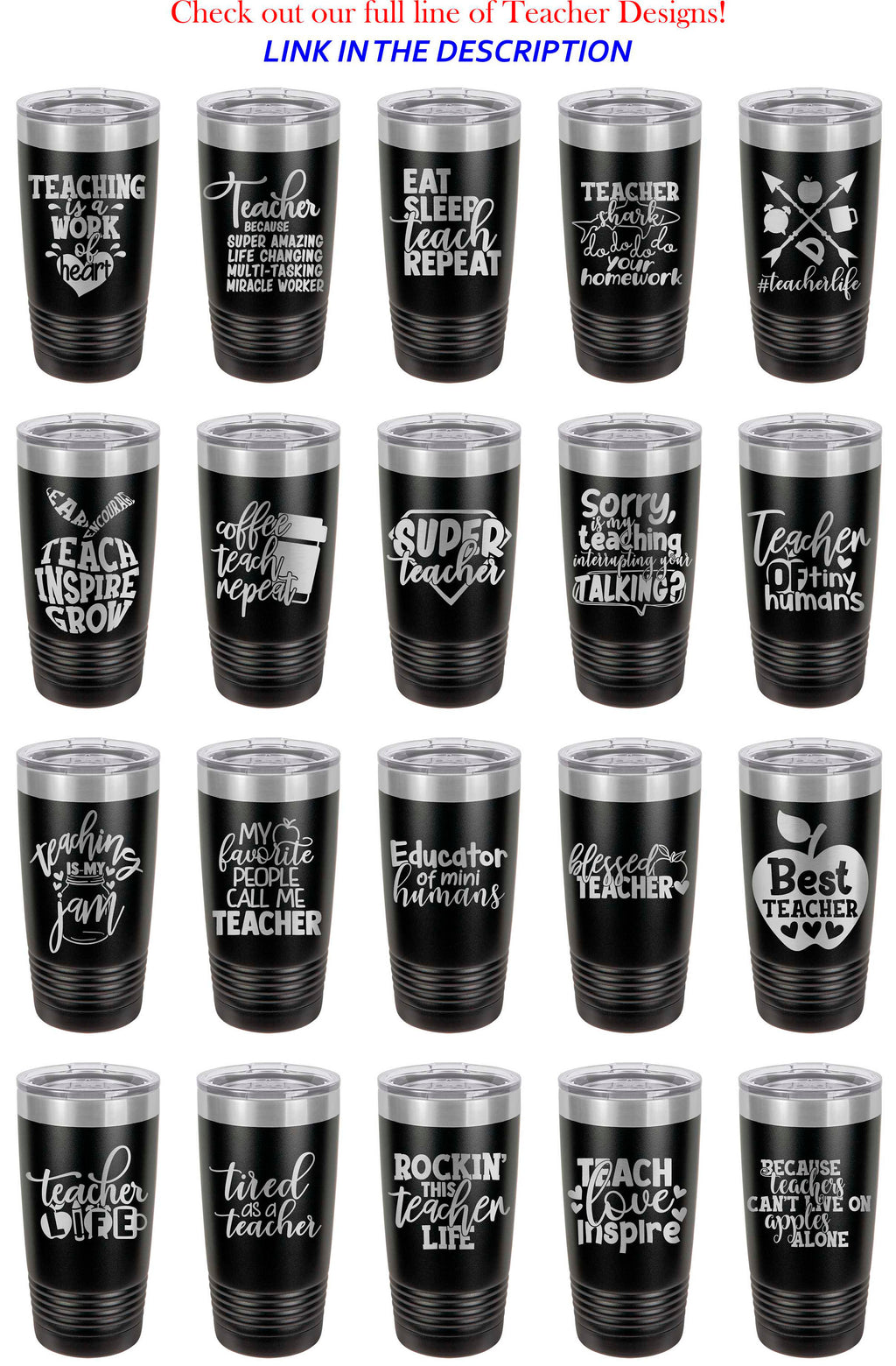 Coffee Teach Repeat Tumbler, Teacher Appreciation Gift