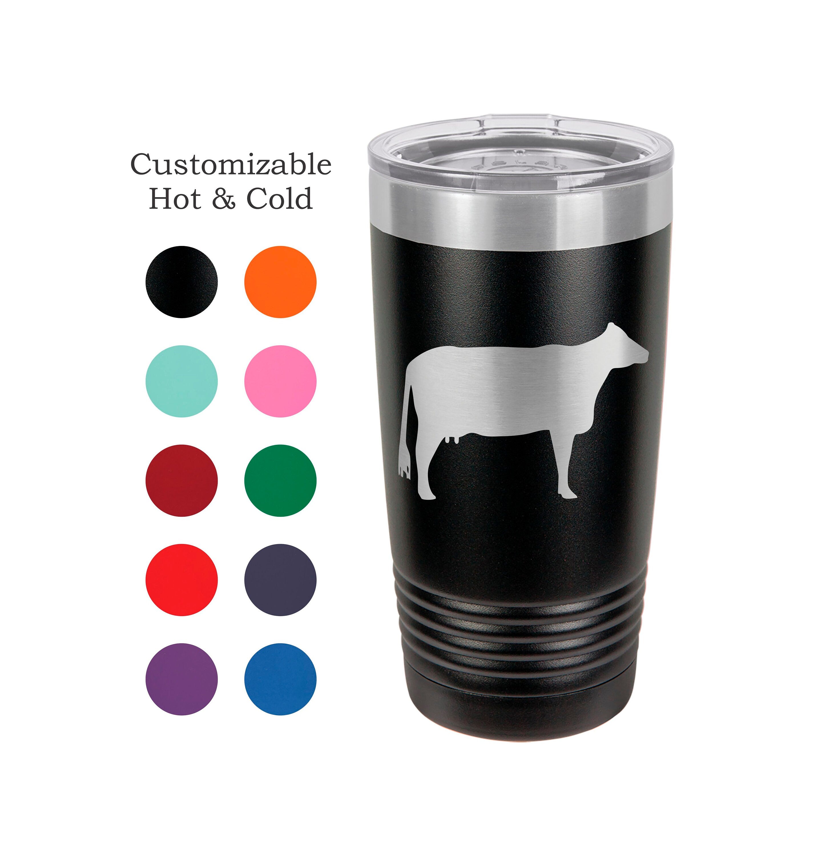 Dairy Tumbler, Dairy Cow, Stainless Steel, 20 oz, Custom Engraved, Dairy Show, Holstein, Show Cattle Tumbler