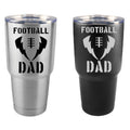 Football Dad Stainless Steel 30 oz Engraved Custom Tumbler- Football Player, Dad Gift, Sports