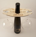 Engraved Wooden Wine Butler, 2-Glass Romantic Gift