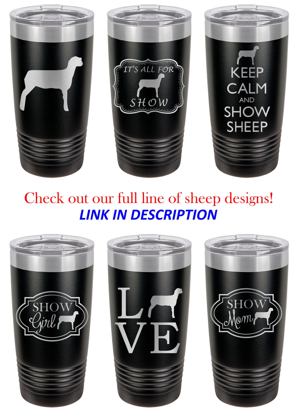 Sheep Tumbler, Show Girl, Stainless Steel, 20 oz, Custom Engraved, Show Sheep, Show Lamb