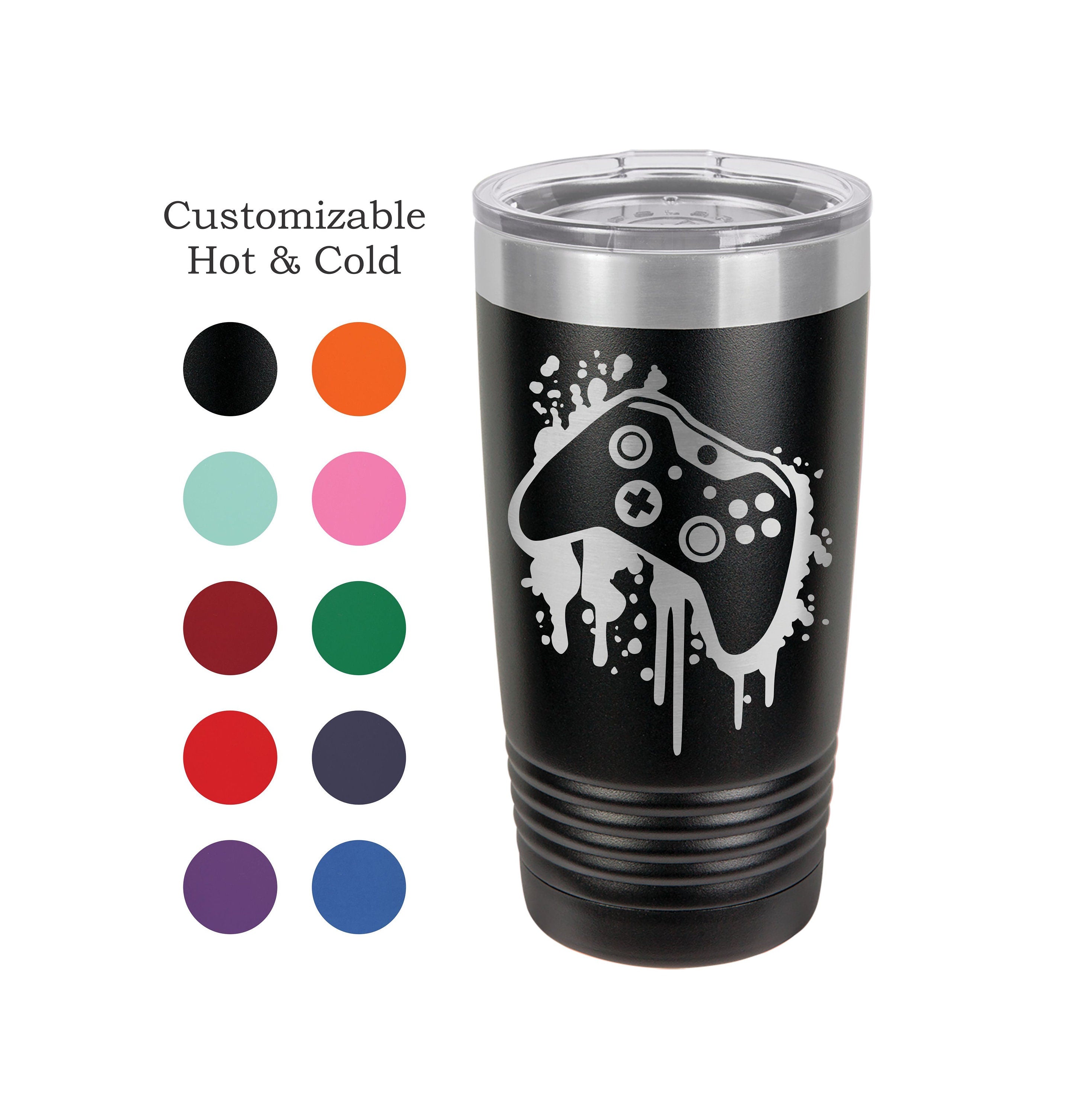 Personalized Gamer Xbox Tumbler, Engraved Travel Mug