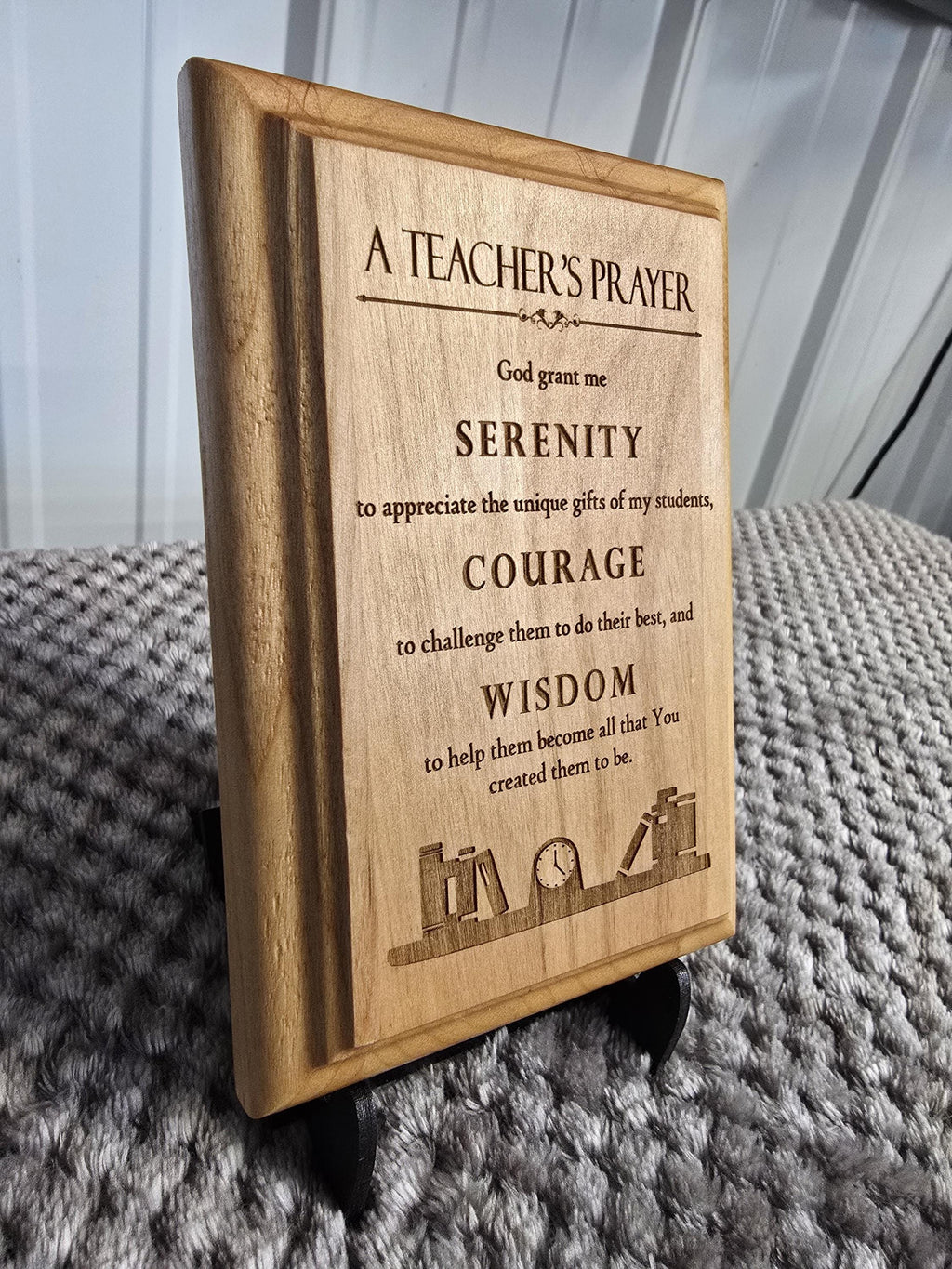 Teacher’s Prayer Engraved Alder Wood Plaque