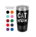 Cat Mom Stainless Steel To Go Mug, Personalized To Go Mug, Personalized Steel Travel Mug, Travel Mug Cat Lover,  Cat Paw Travel Mug, Go Mug