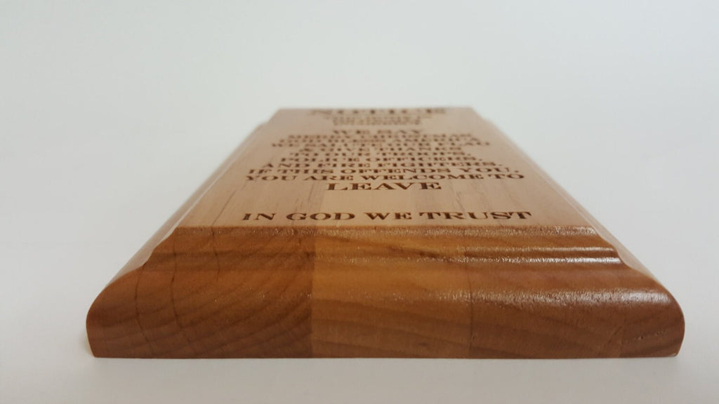 Politically Incorrect Engraved Wood Plaque 4" X 6"
